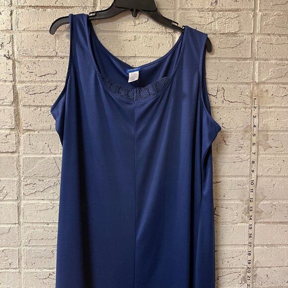 Vintage Vicki Wayne Sleeveless Blue Long Comfy Stretchy Dress Plus Curvy 22W - Picture 1 of 7